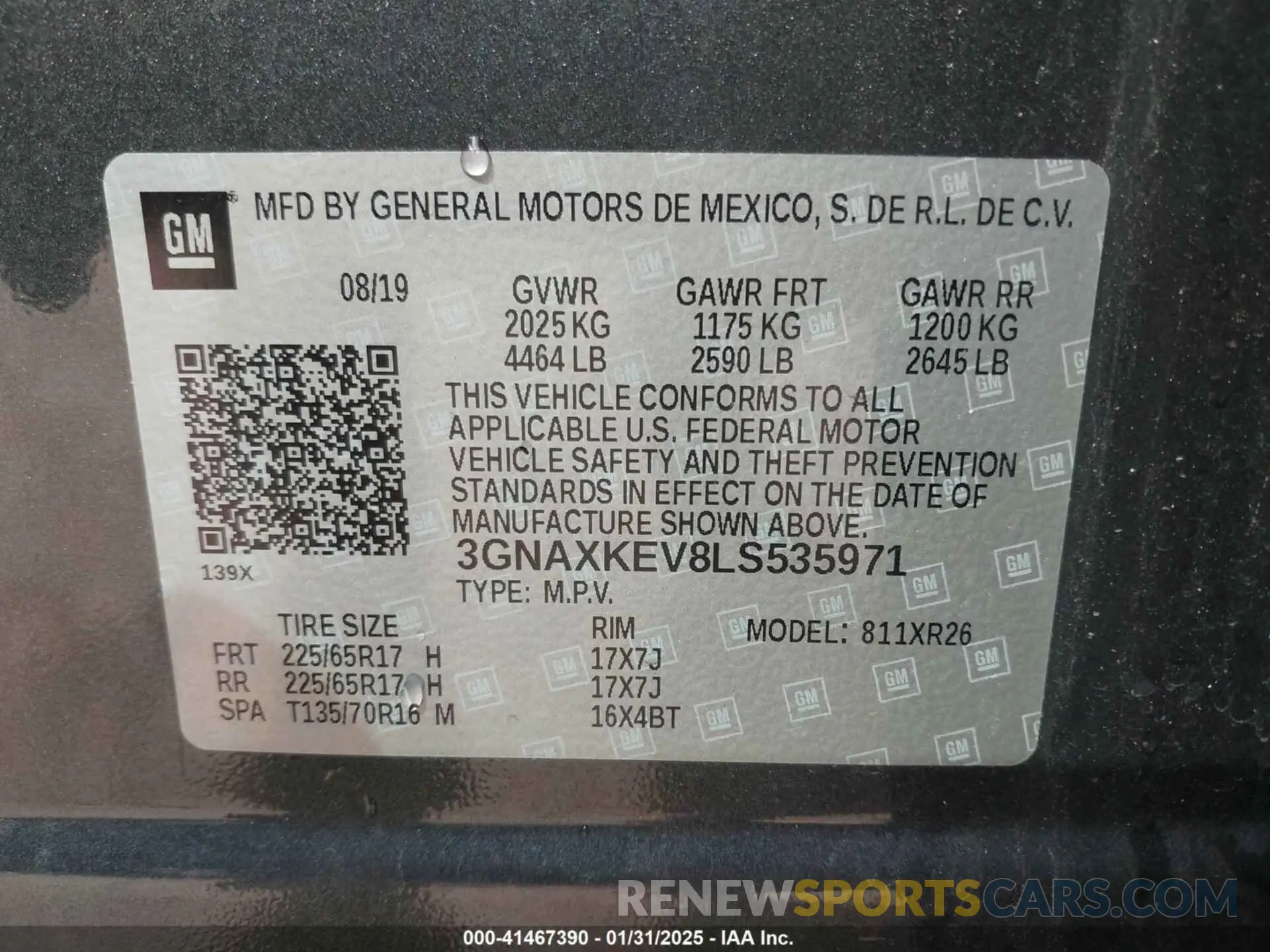 9 fotografías del automóvil dañado 3GNAXKEV8LS535971 CHEVROLET EQUINOX 2020