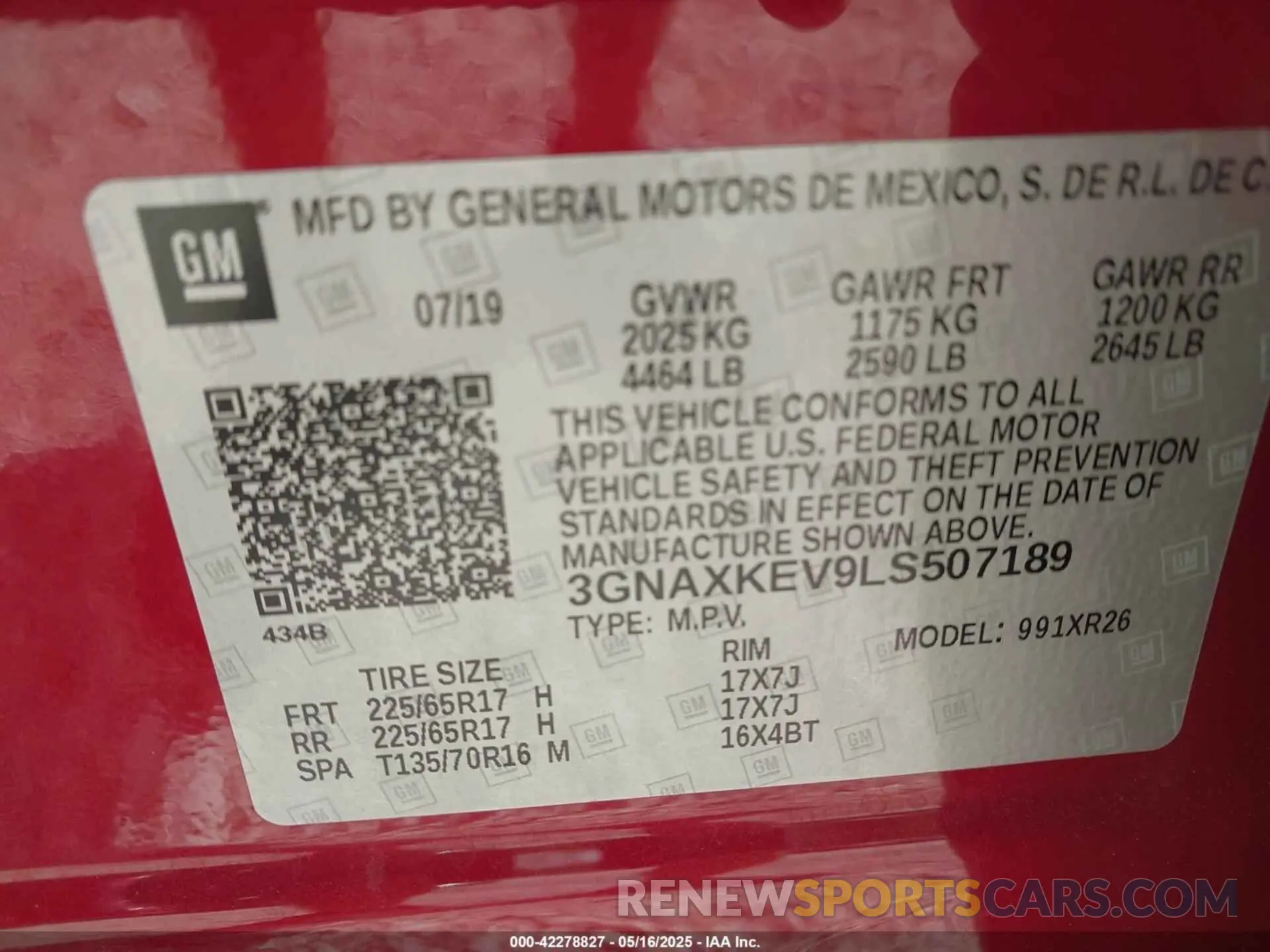9 fotografías del automóvil dañado 3GNAXKEV9LS507189 CHEVROLET EQUINOX 2020