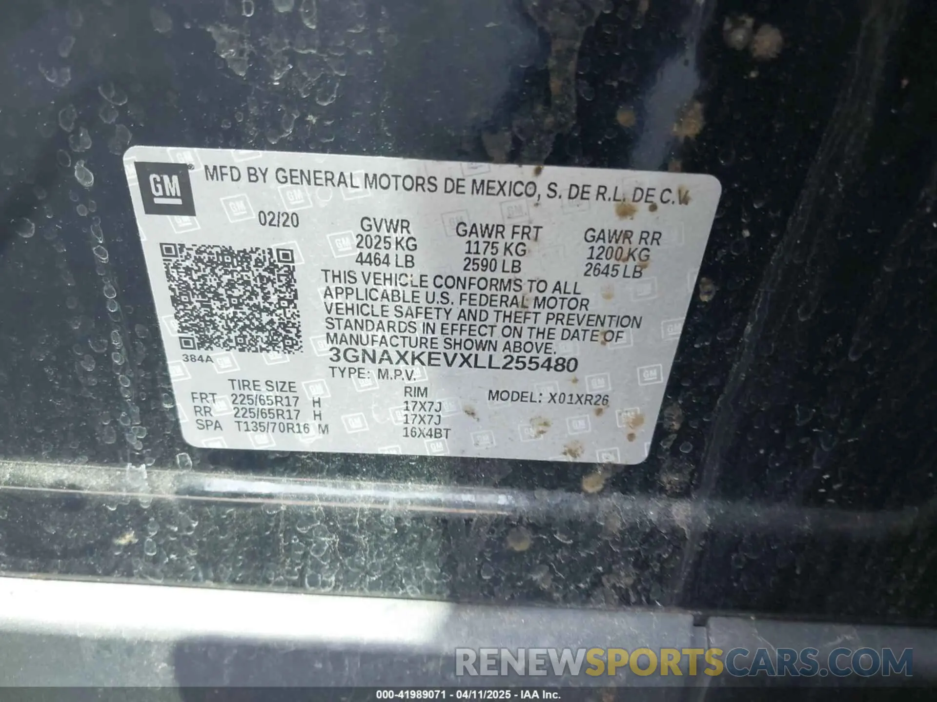9 fotografías del automóvil dañado 3GNAXKEVXLL255480 CHEVROLET EQUINOX 2020