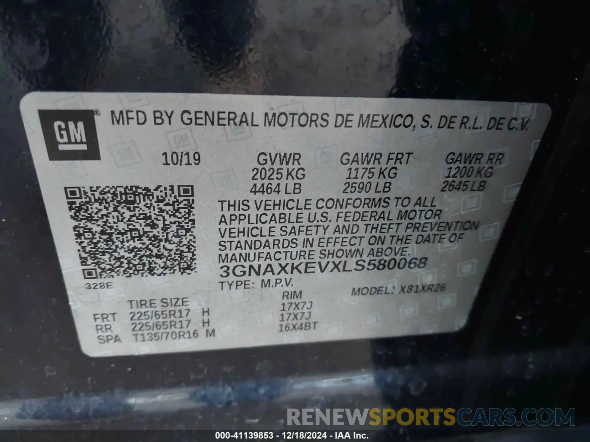 9 fotografías del automóvil dañado 3GNAXKEVXLS580068 CHEVROLET EQUINOX 2020