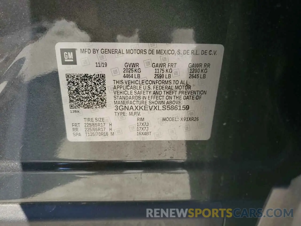 13 fotografías del automóvil dañado 3GNAXKEVXLS586159 CHEVROLET EQUINOX 2020