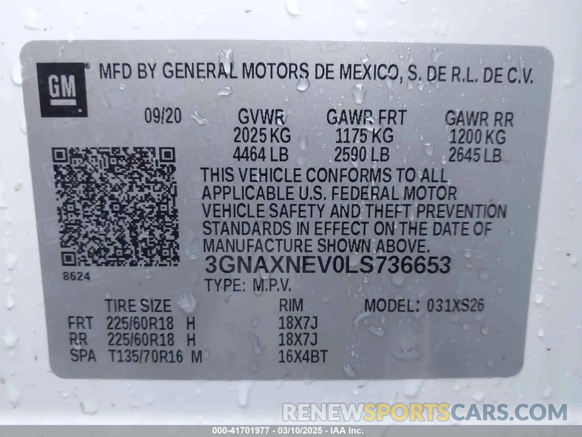 9 fotografías del automóvil dañado 3GNAXNEV0LS736653 CHEVROLET EQUINOX 2020