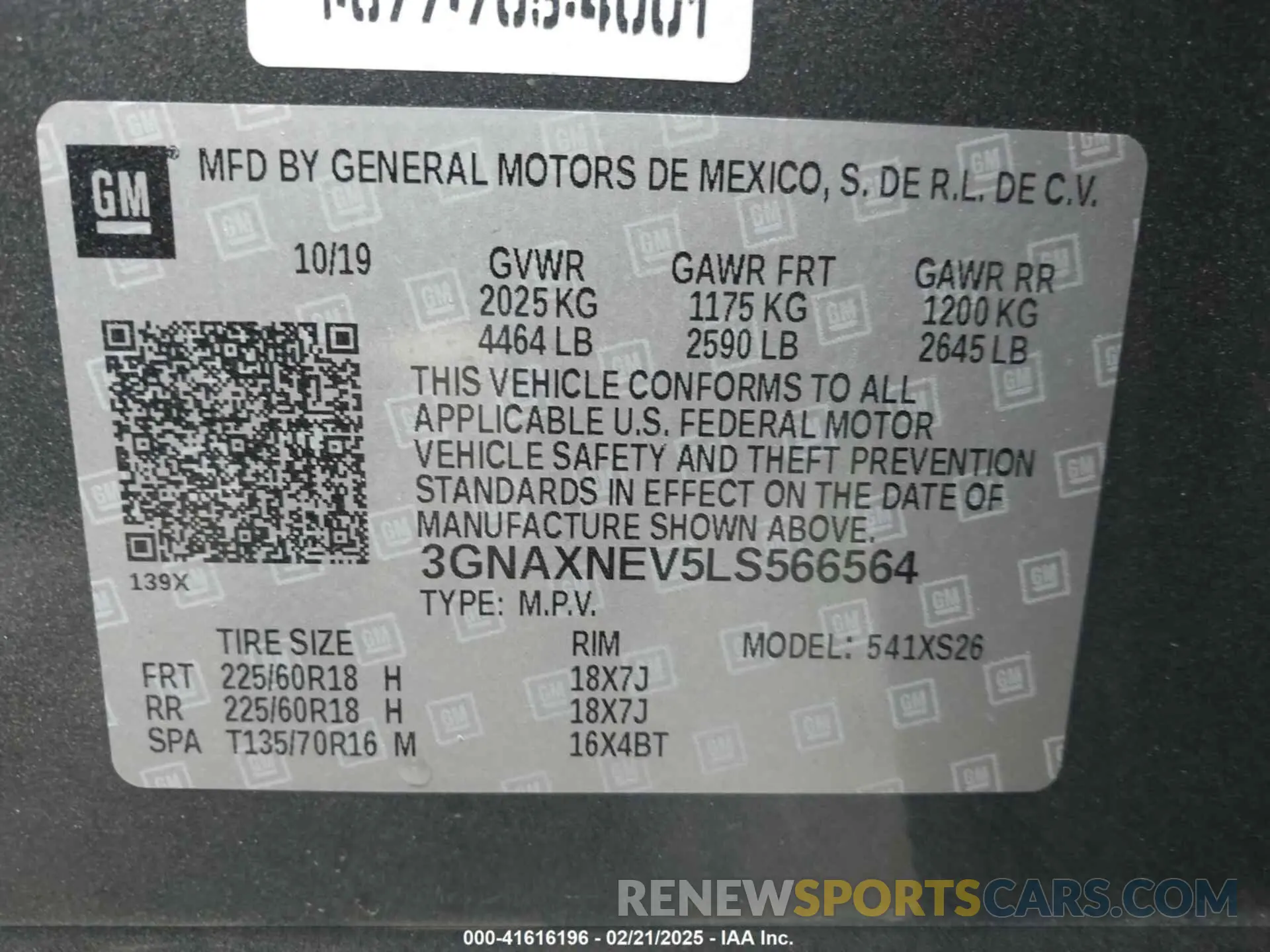 9 fotografías del automóvil dañado 3GNAXNEV5LS566564 CHEVROLET EQUINOX 2020