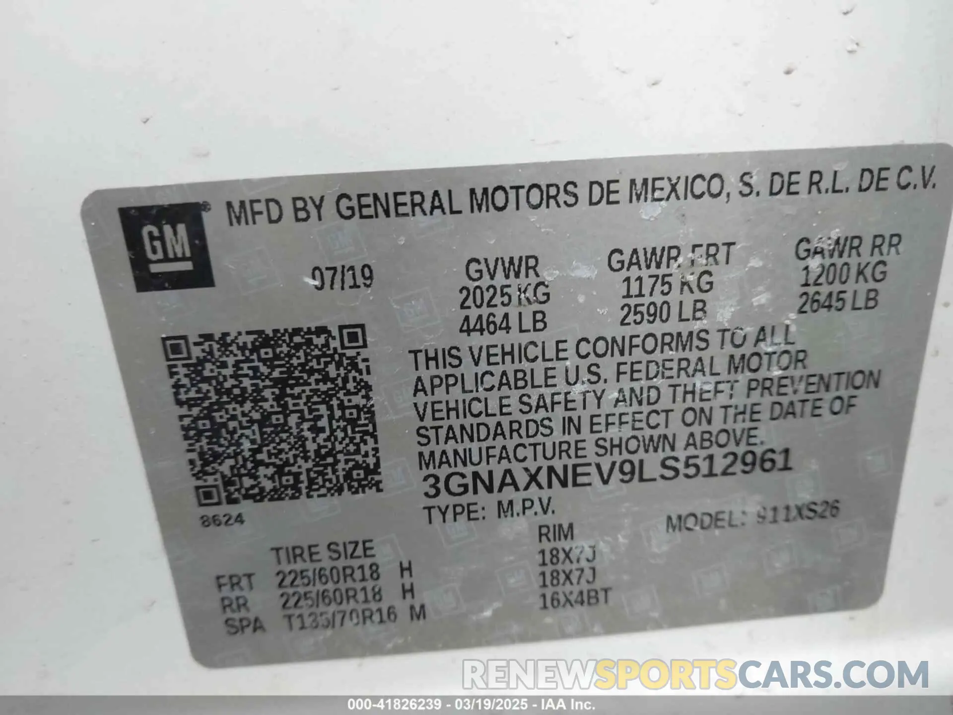 9 fotografías del automóvil dañado 3GNAXNEV9LS512961 CHEVROLET EQUINOX 2020