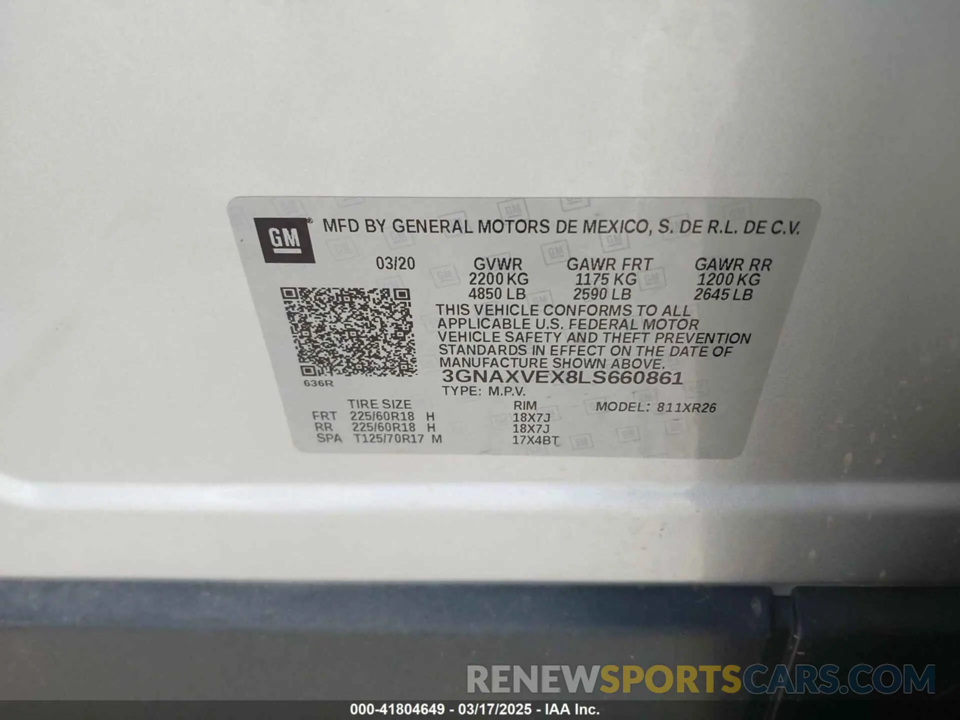 9 fotografías del automóvil dañado 3GNAXVEX8LS660861 CHEVROLET EQUINOX 2020