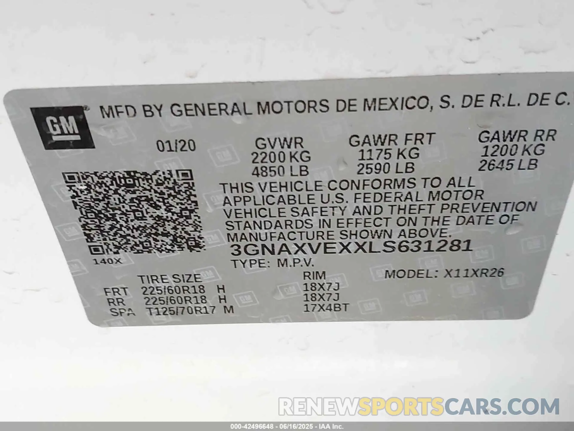 9 fotografías del automóvil dañado 3GNAXVEXXLS631281 CHEVROLET EQUINOX 2020