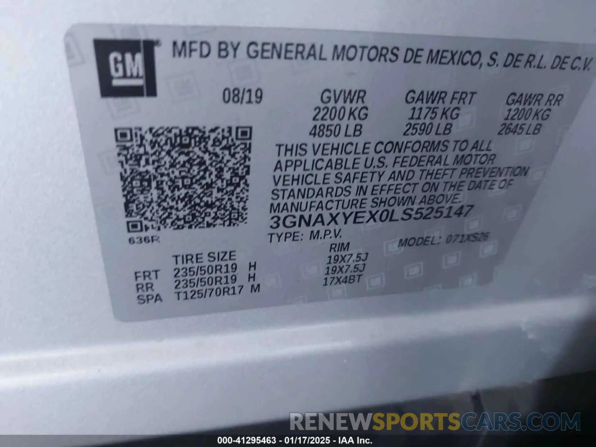 9 fotografías del automóvil dañado 3GNAXYEX0LS525147 CHEVROLET EQUINOX 2020