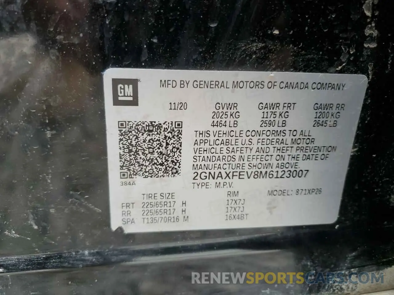 14 fotografías del automóvil dañado 2GNAXFEV8M6123007 CHEVROLET EQUINOX 2021