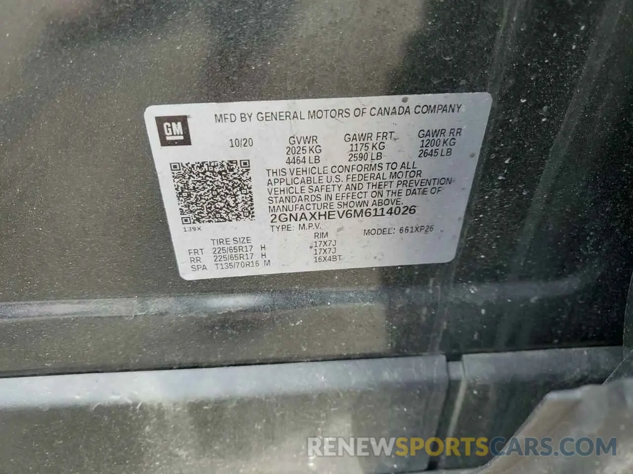 13 fotografías del automóvil dañado 2GNAXHEV6M6114026 CHEVROLET EQUINOX 2021