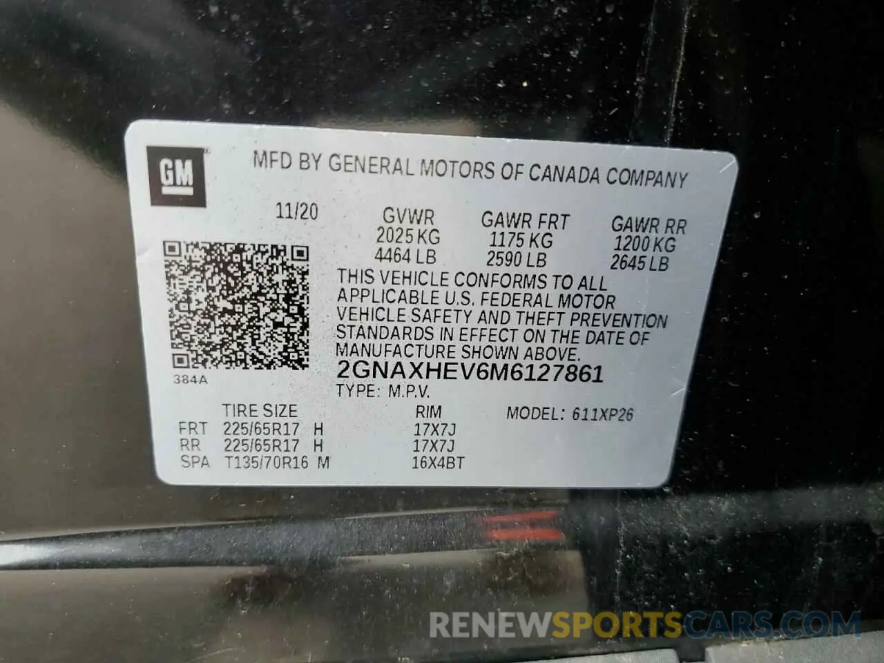 16 fotografías del automóvil dañado 2GNAXHEV6M6127861 CHEVROLET EQUINOX 2021