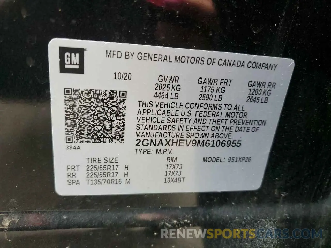 13 fotografías del automóvil dañado 2GNAXHEV9M6106955 CHEVROLET EQUINOX 2021