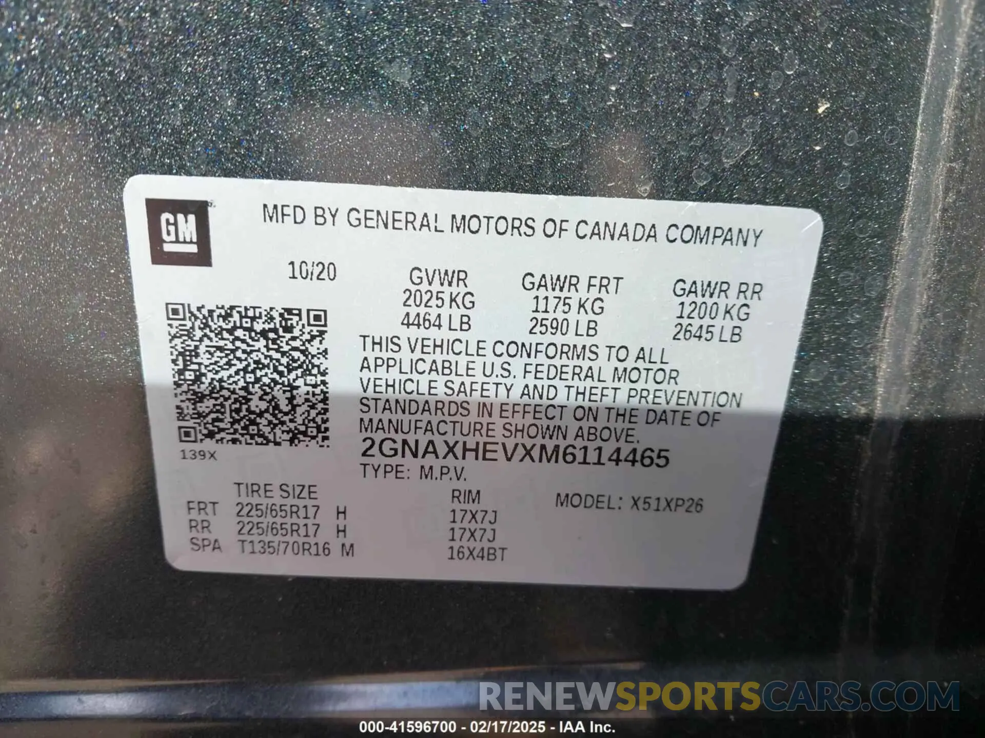 9 fotografías del automóvil dañado 2GNAXHEVXM6114465 CHEVROLET EQUINOX 2021