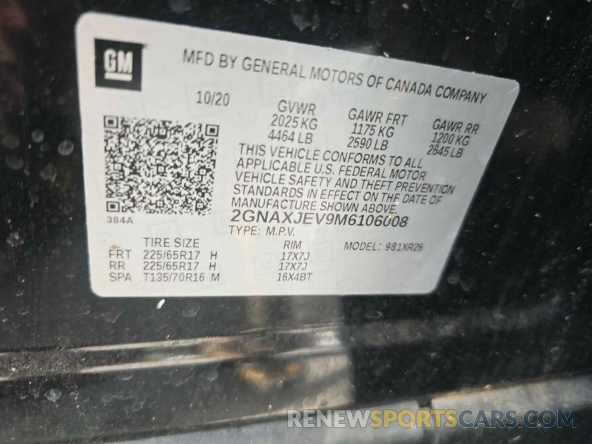 10 fotografías del automóvil dañado 2GNAXJEV9M6106008 CHEVROLET EQUINOX 2021