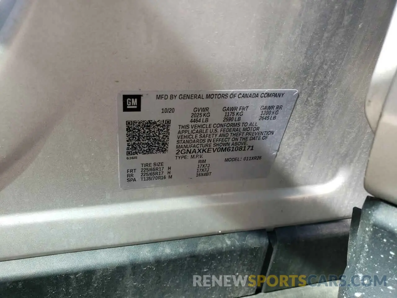 14 fotografías del automóvil dañado 2GNAXKEV0M6108171 CHEVROLET EQUINOX 2021