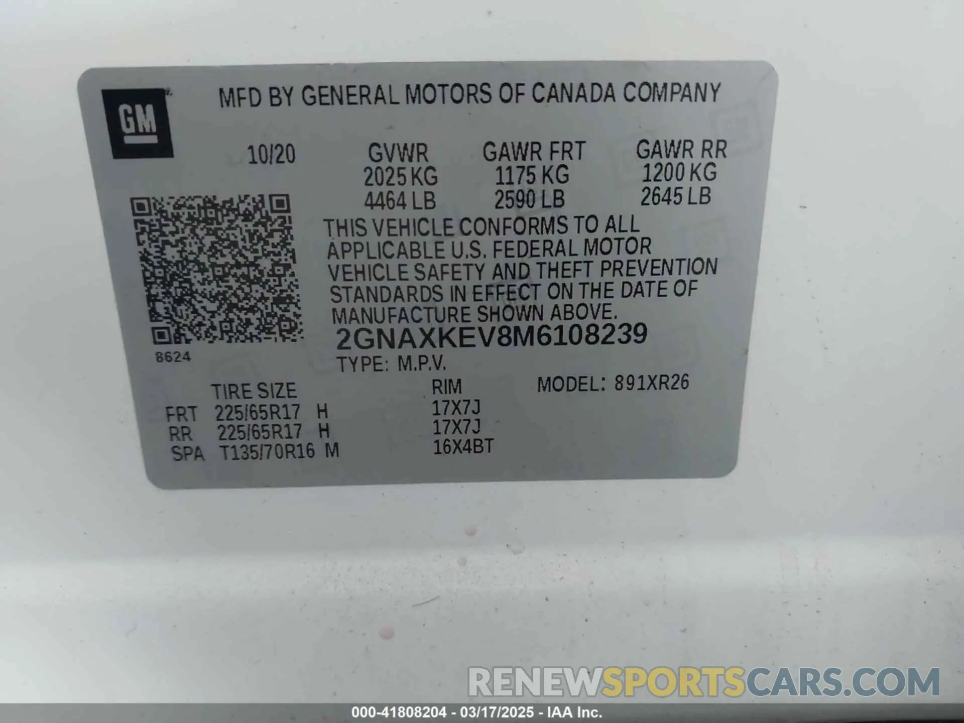 9 fotografías del automóvil dañado 2GNAXKEV8M6108239 CHEVROLET EQUINOX 2021