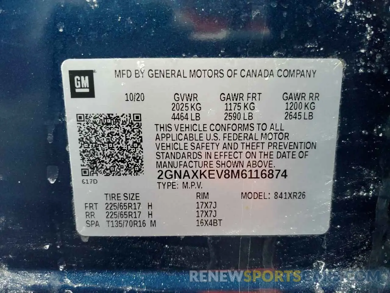 12 fotografías del automóvil dañado 2GNAXKEV8M6116874 CHEVROLET EQUINOX 2021