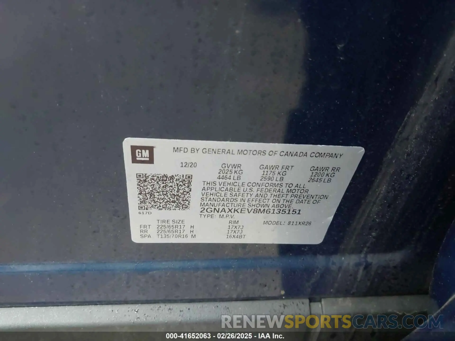 9 fotografías del automóvil dañado 2GNAXKEV8M6135151 CHEVROLET EQUINOX 2021
