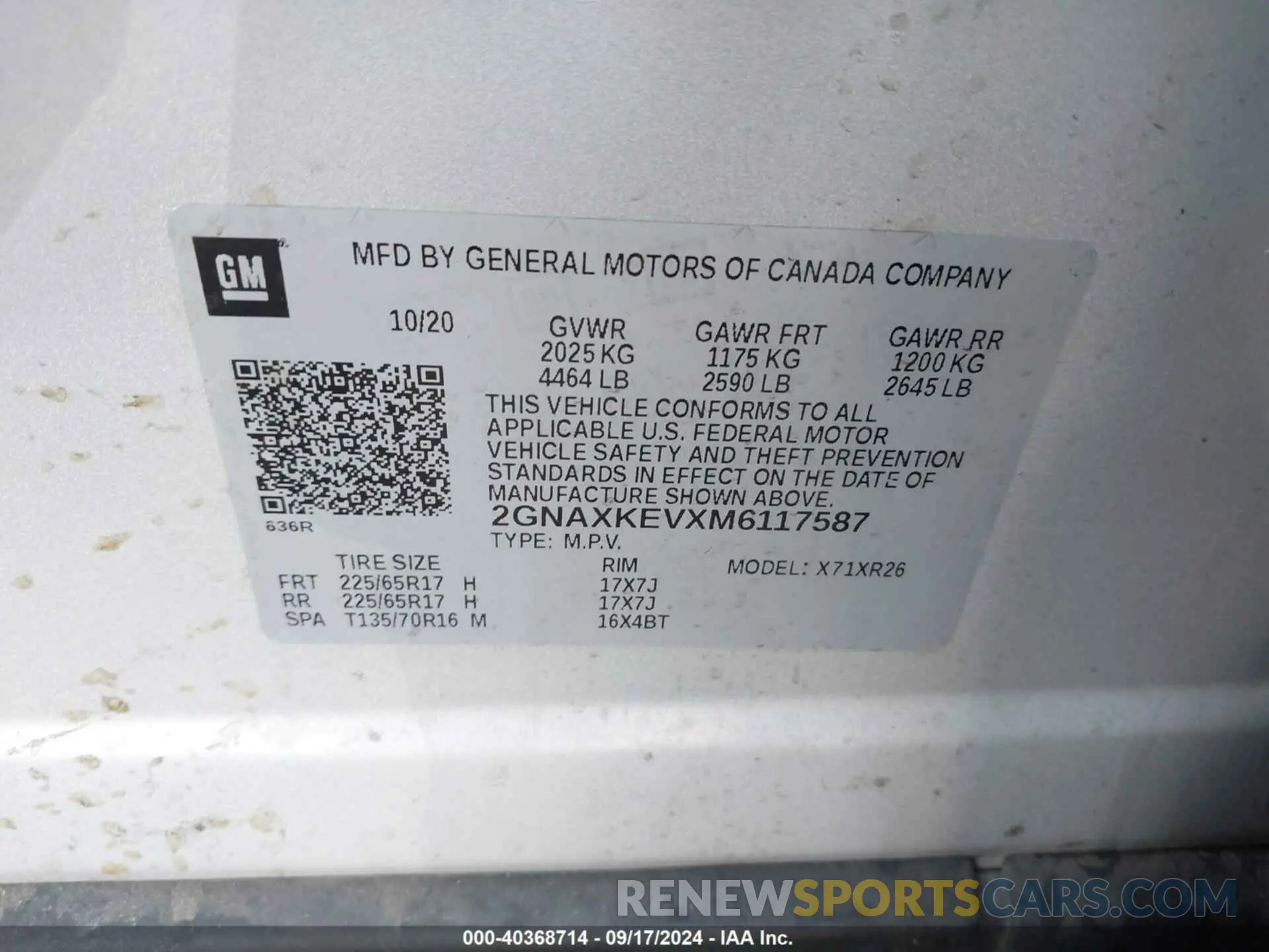 9 fotografías del automóvil dañado 2GNAXKEVXM6117587 CHEVROLET EQUINOX 2021