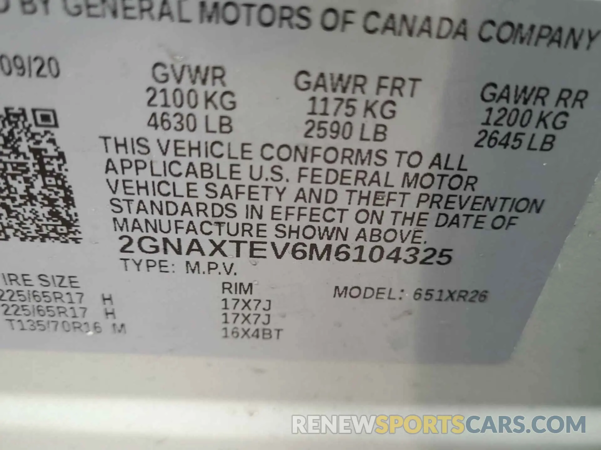4 fotografías del automóvil dañado 2GNAXTEV6M6104325 CHEVROLET EQUINOX 2021
