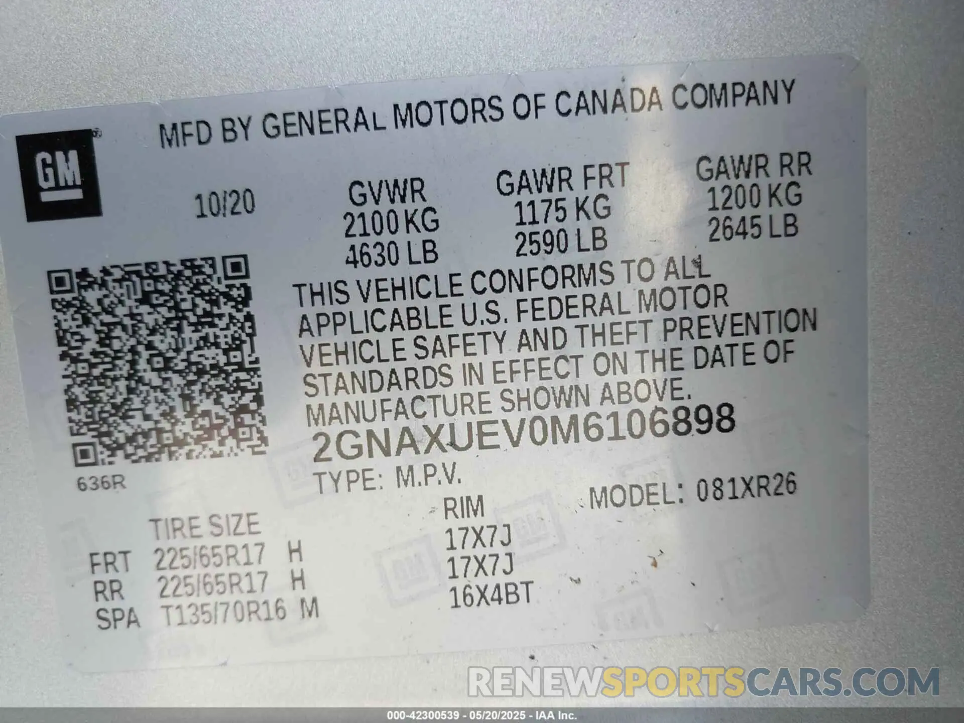 9 fotografías del automóvil dañado 2GNAXUEV0M6106898 CHEVROLET EQUINOX 2021