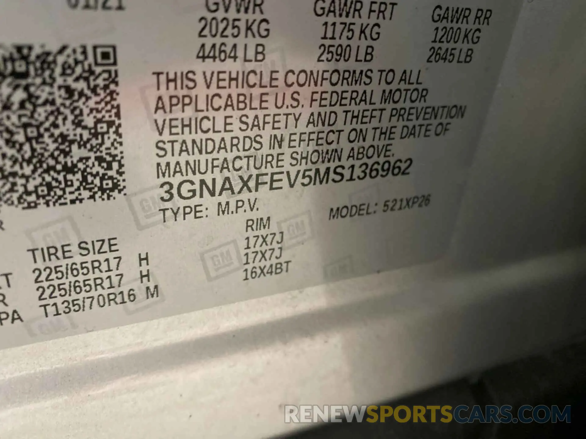4 fotografías del automóvil dañado 3GNAXFEV5MS136962 CHEVROLET EQUINOX 2021