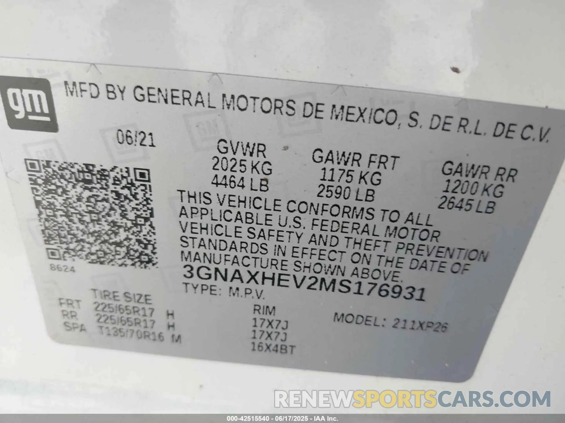 9 fotografías del automóvil dañado 3GNAXHEV2MS176931 CHEVROLET EQUINOX 2021