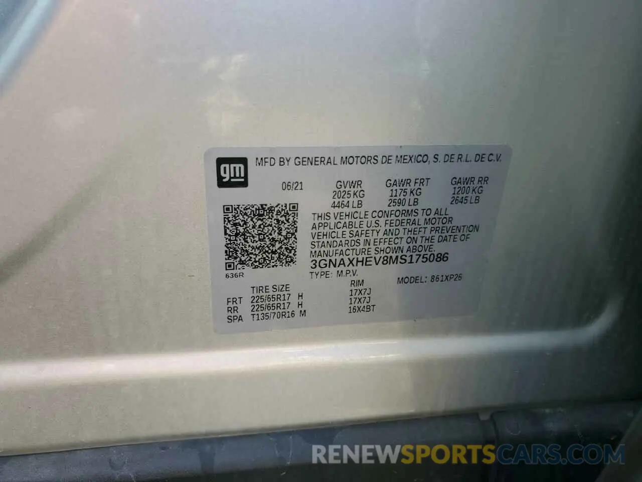 13 fotografías del automóvil dañado 3GNAXHEV8MS175086 CHEVROLET EQUINOX 2021