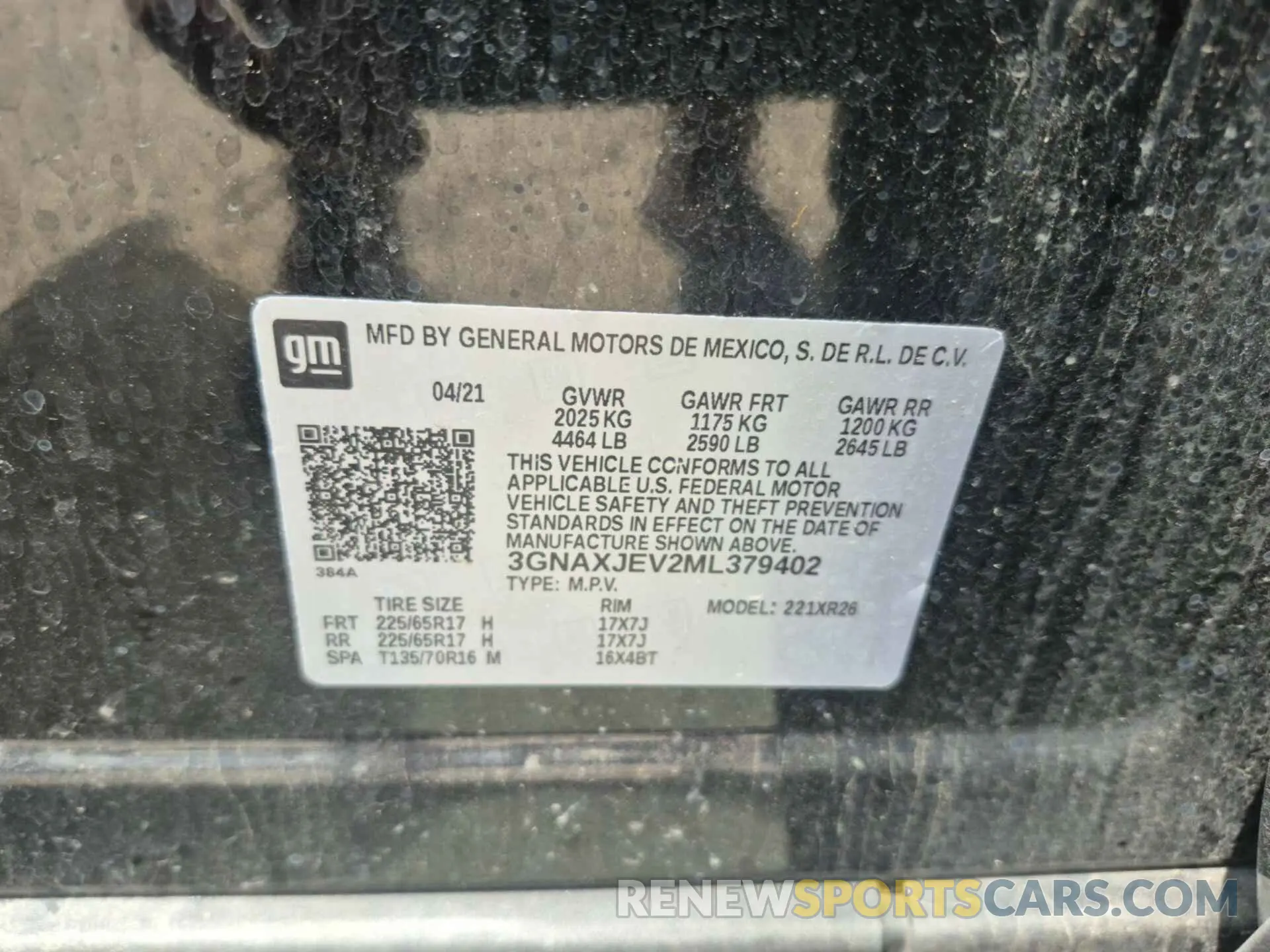 5 fotografías del automóvil dañado 3GNAXJEV2ML379402 CHEVROLET EQUINOX 2021