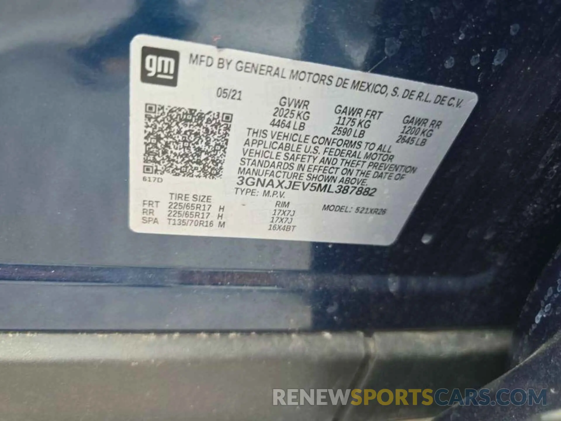 14 fotografías del automóvil dañado 3GNAXJEV5ML387882 CHEVROLET EQUINOX 2021