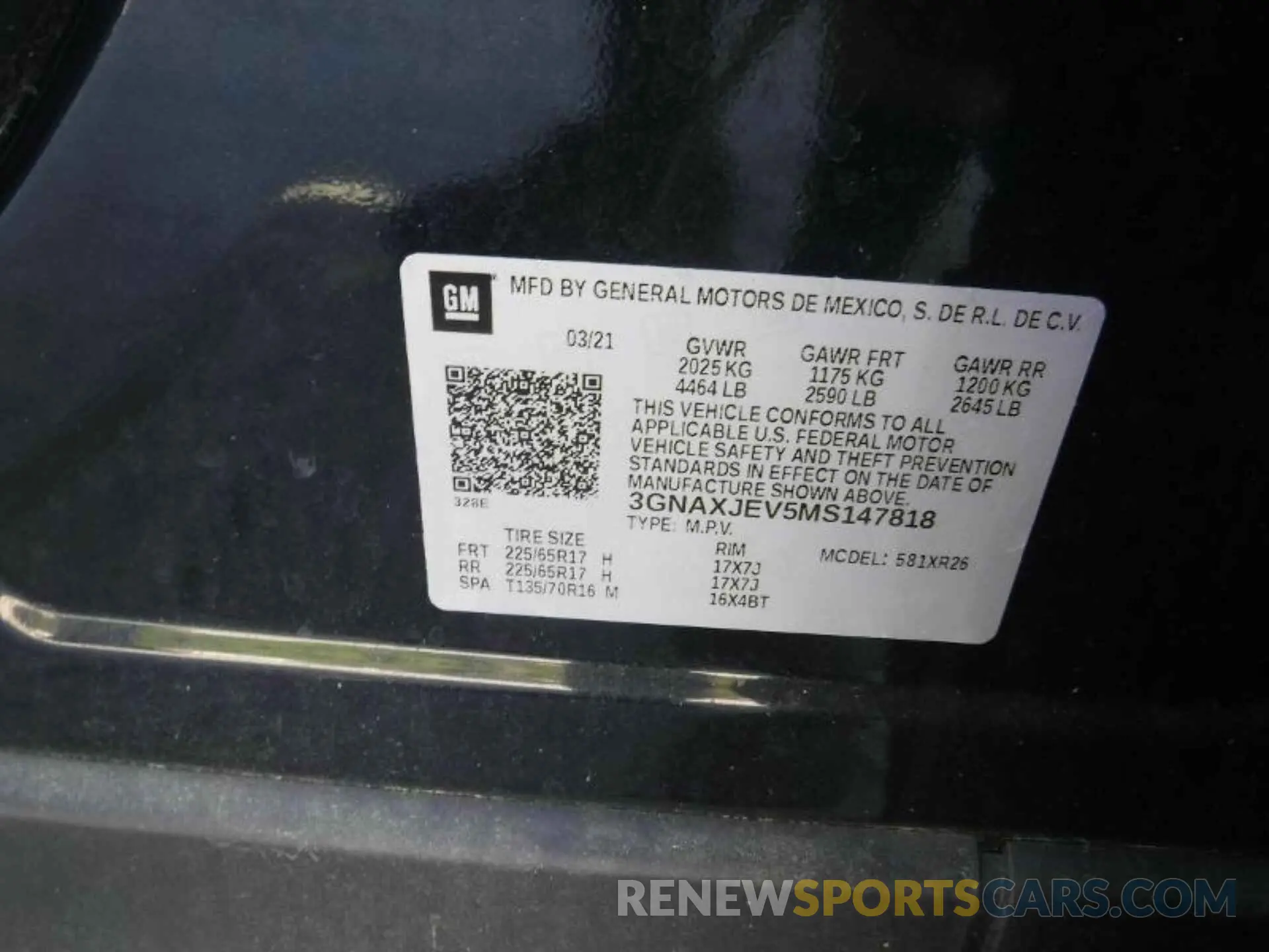 15 fotografías del automóvil dañado 3GNAXJEV5MS147818 CHEVROLET EQUINOX 2021