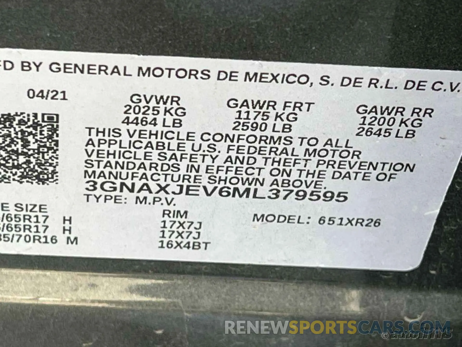 6 fotografías del automóvil dañado 3GNAXJEV6ML379595 CHEVROLET EQUINOX 2021