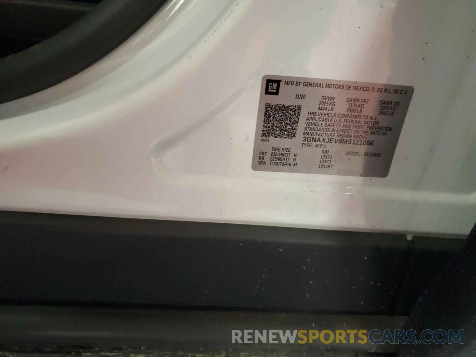 12 fotografías del automóvil dañado 3GNAXJEV8MS121066 CHEVROLET EQUINOX 2021