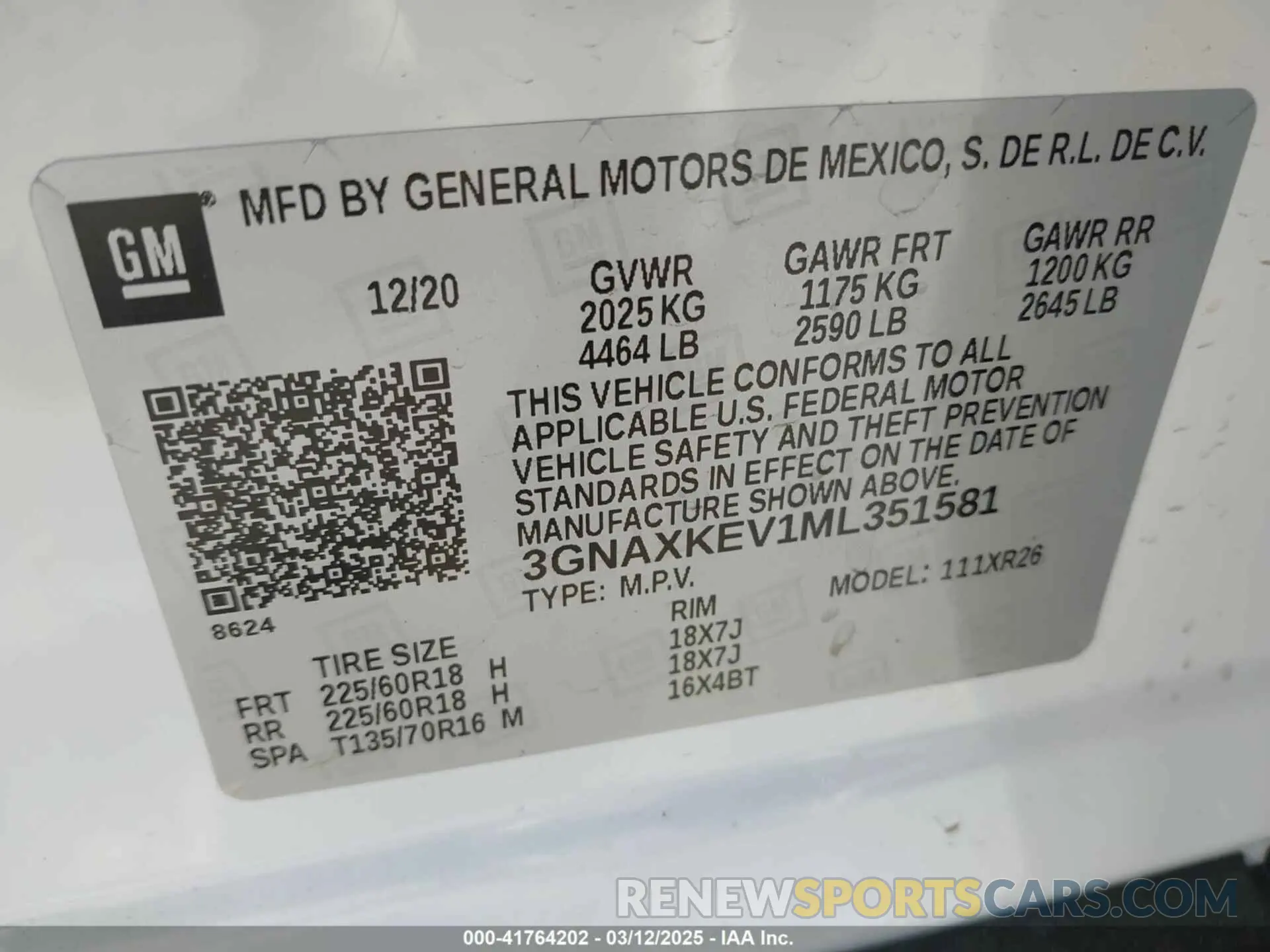 9 fotografías del automóvil dañado 3GNAXKEV1ML351581 CHEVROLET EQUINOX 2021