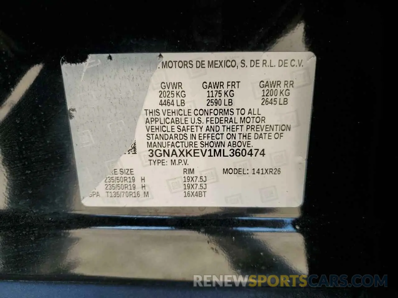 14 fotografías del automóvil dañado 3GNAXKEV1ML360474 CHEVROLET EQUINOX 2021
