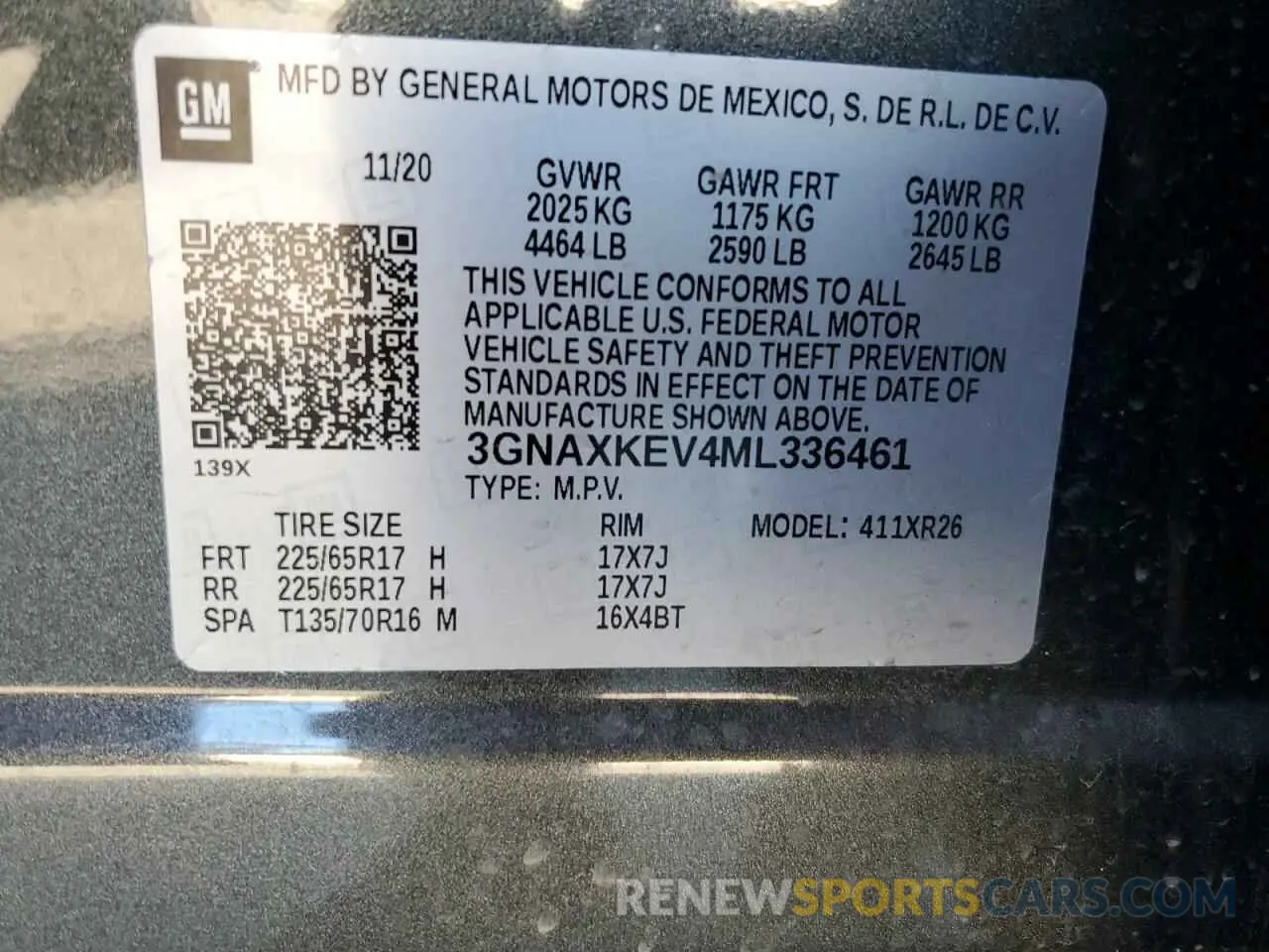 15 fotografías del automóvil dañado 3GNAXKEV4ML336461 CHEVROLET EQUINOX 2021