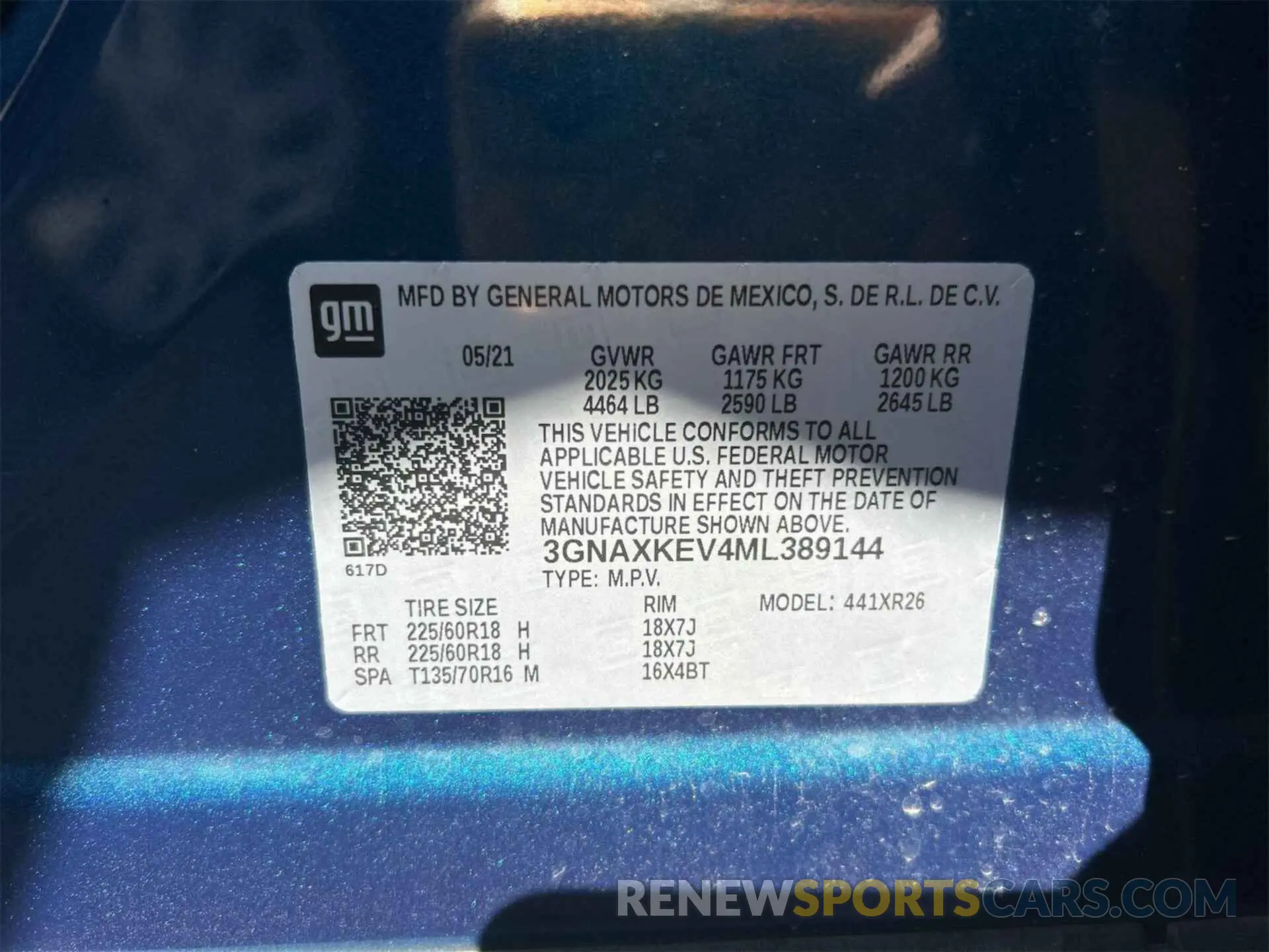 19 fotografías del automóvil dañado 3GNAXKEV4ML389144 CHEVROLET EQUINOX 2021
