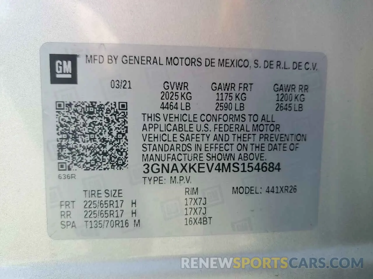 15 fotografías del automóvil dañado 3GNAXKEV4MS154684 CHEVROLET EQUINOX 2021