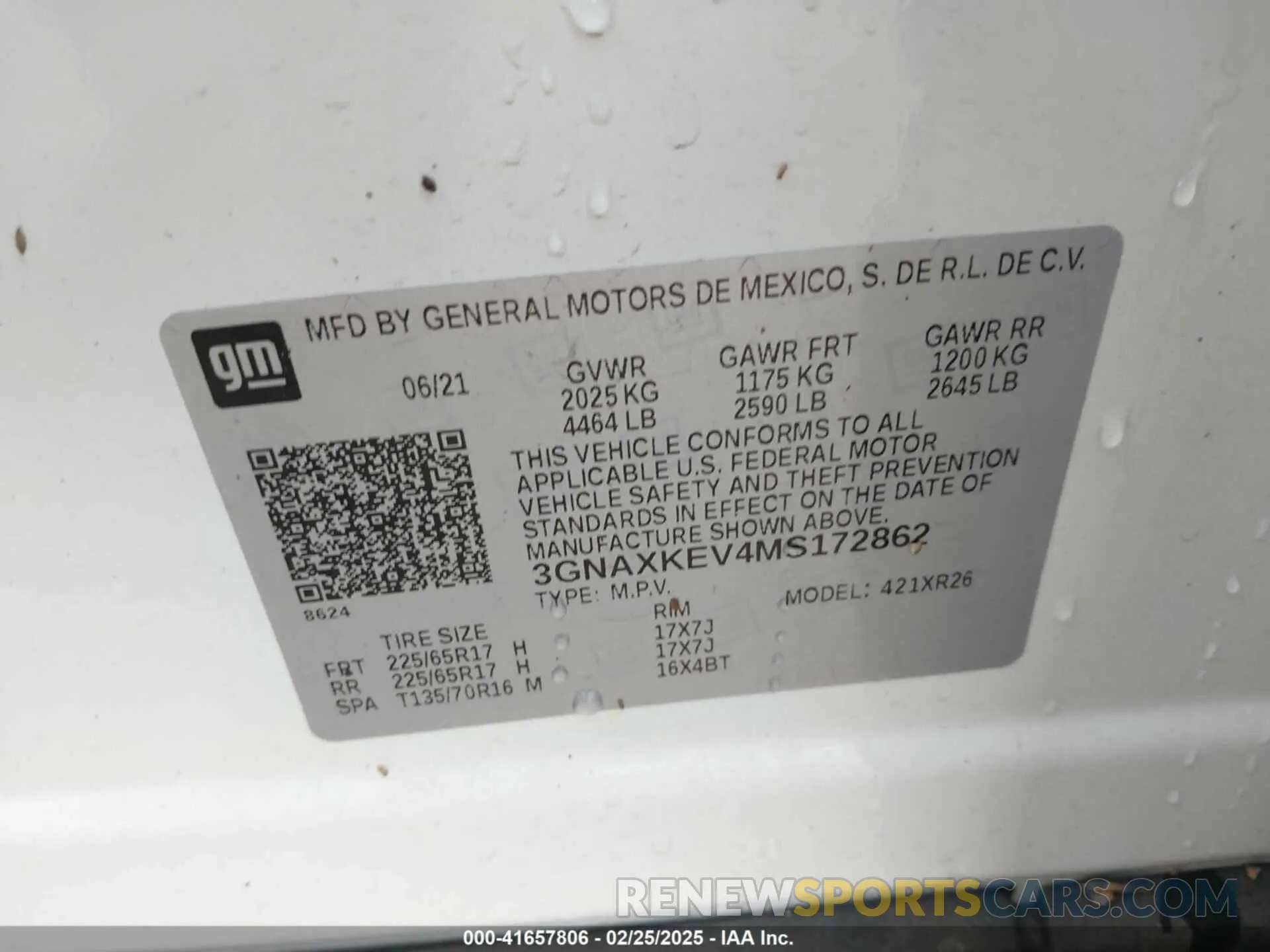 9 fotografías del automóvil dañado 3GNAXKEV4MS172862 CHEVROLET EQUINOX 2021