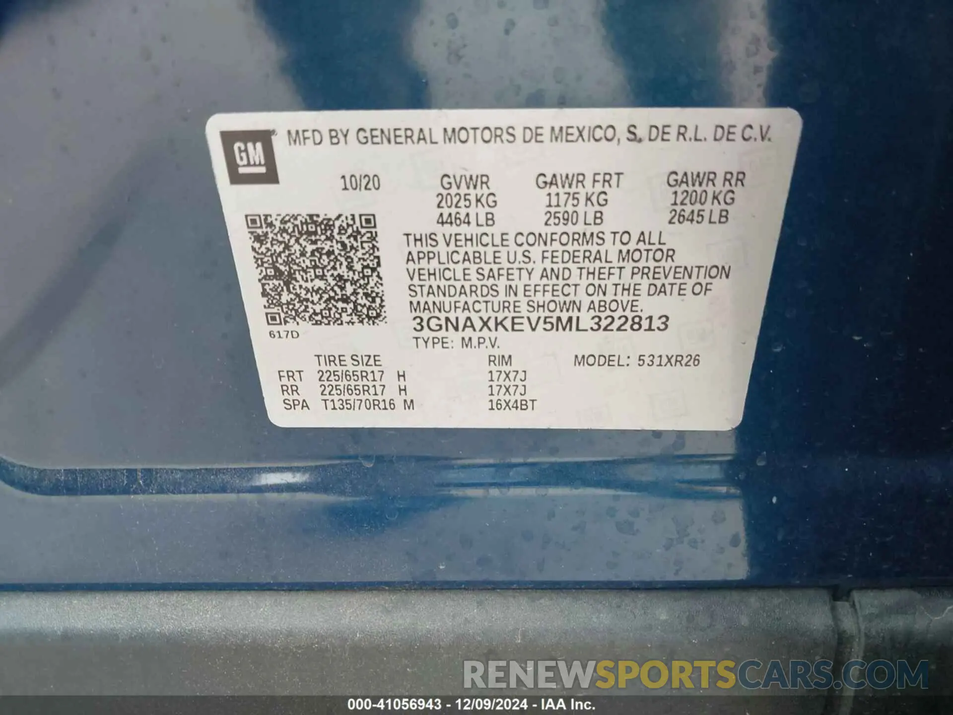 9 fotografías del automóvil dañado 3GNAXKEV5ML322813 CHEVROLET EQUINOX 2021