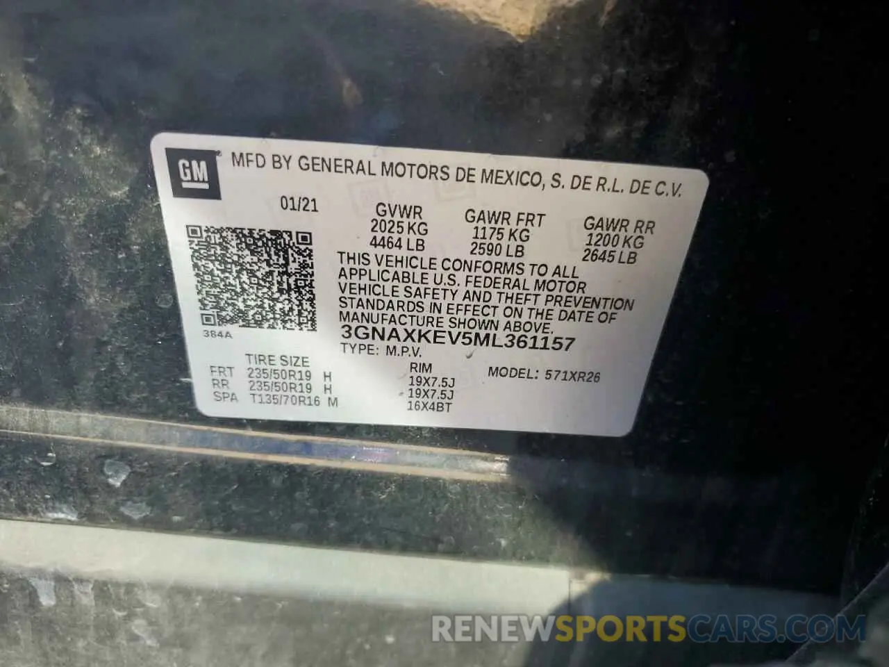 14 fotografías del automóvil dañado 3GNAXKEV5ML361157 CHEVROLET EQUINOX 2021