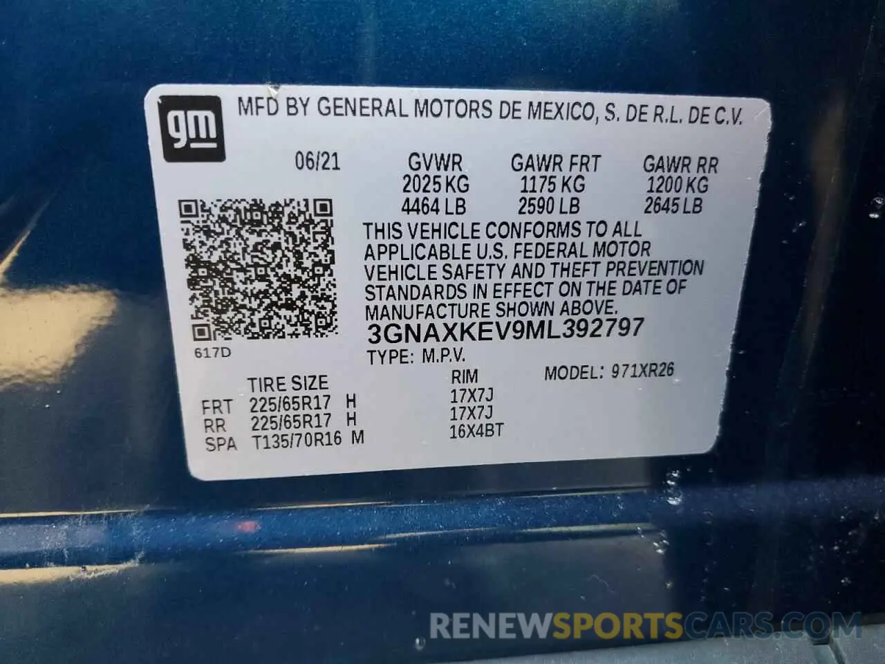 13 fotografías del automóvil dañado 3GNAXKEV9ML392797 CHEVROLET EQUINOX 2021