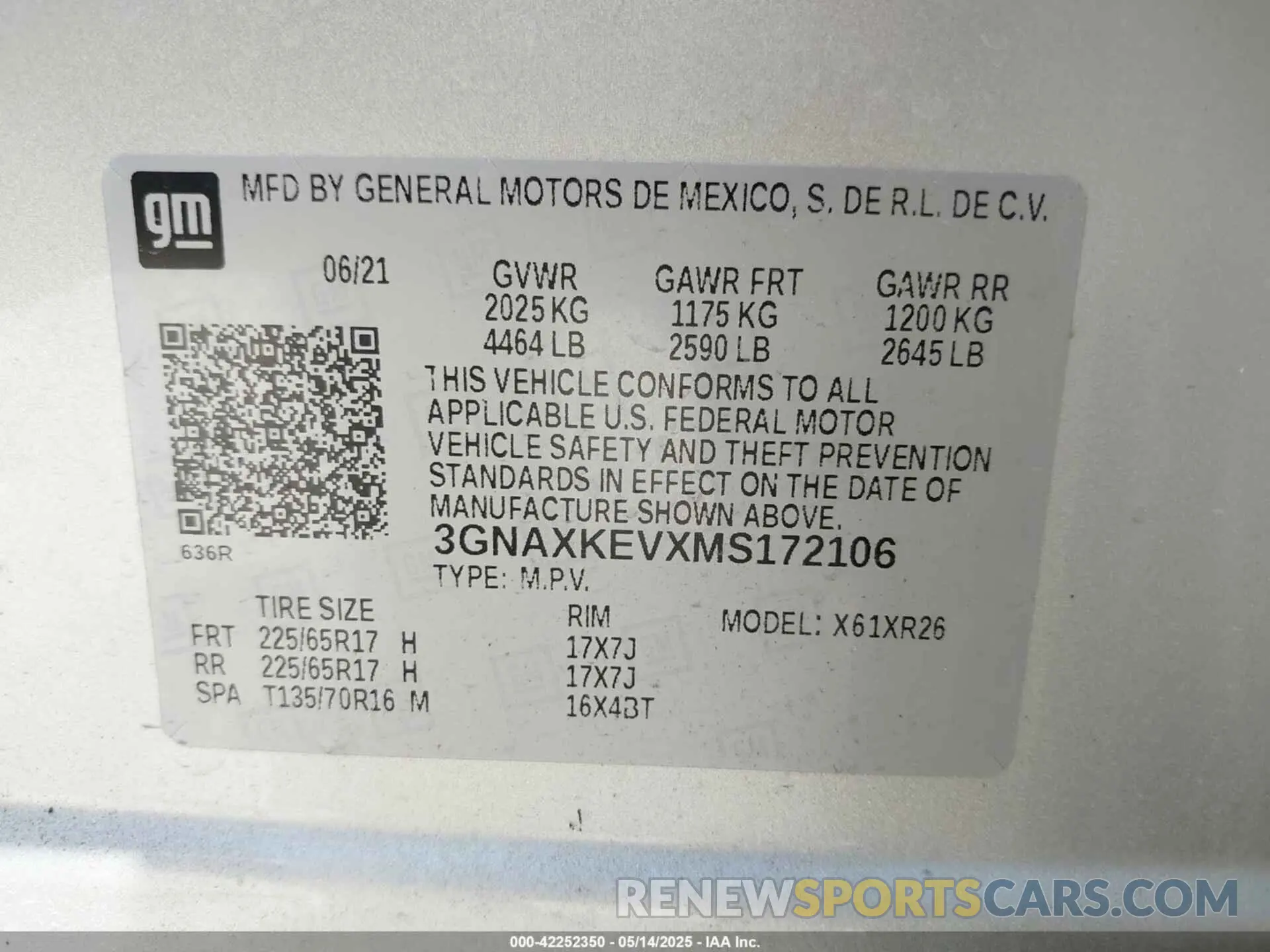 9 fotografías del automóvil dañado 3GNAXKEVXMS172106 CHEVROLET EQUINOX 2021