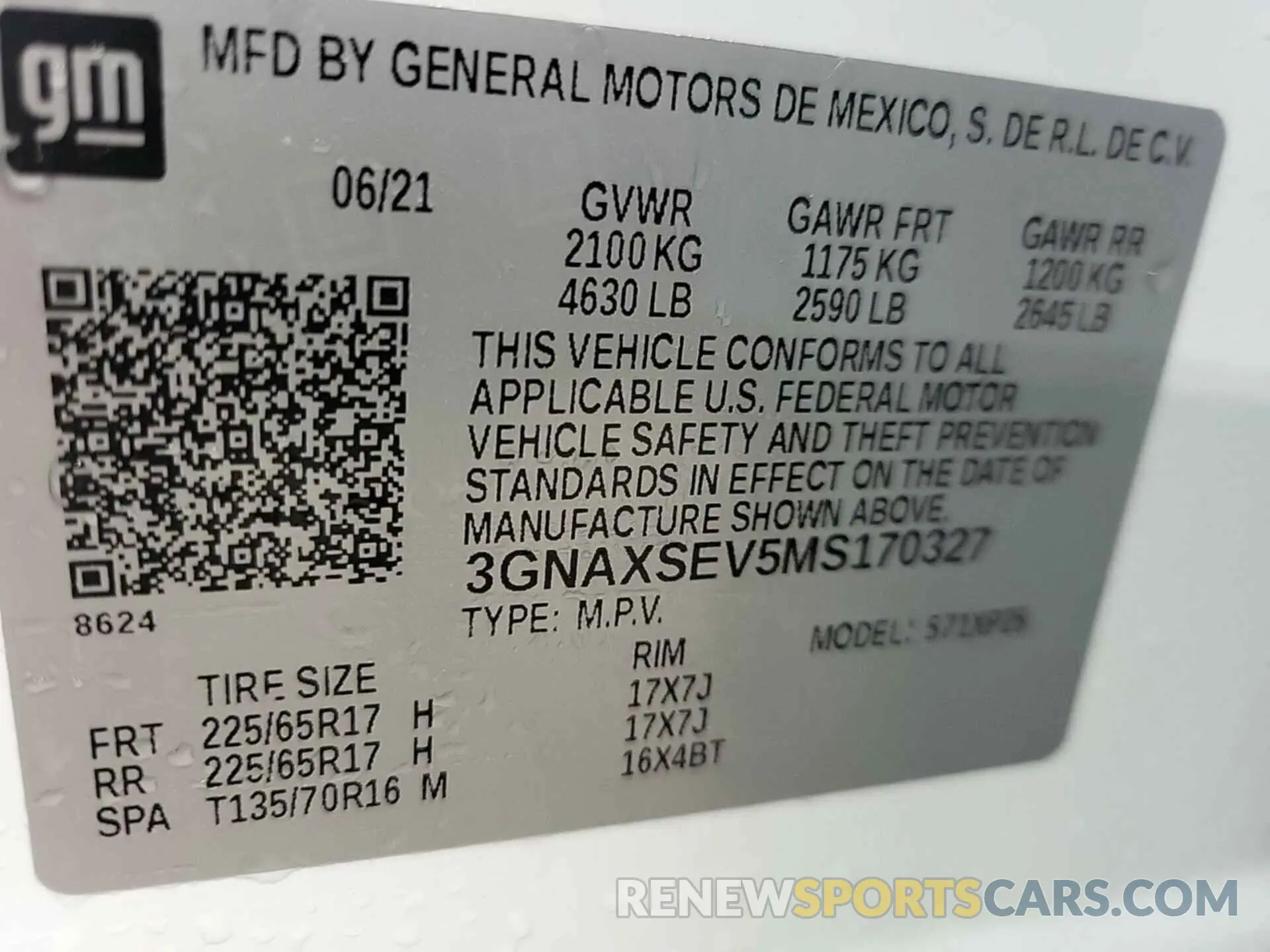 39 fotografías del automóvil dañado 3GNAXSEV5MS170327 CHEVROLET EQUINOX 2021
