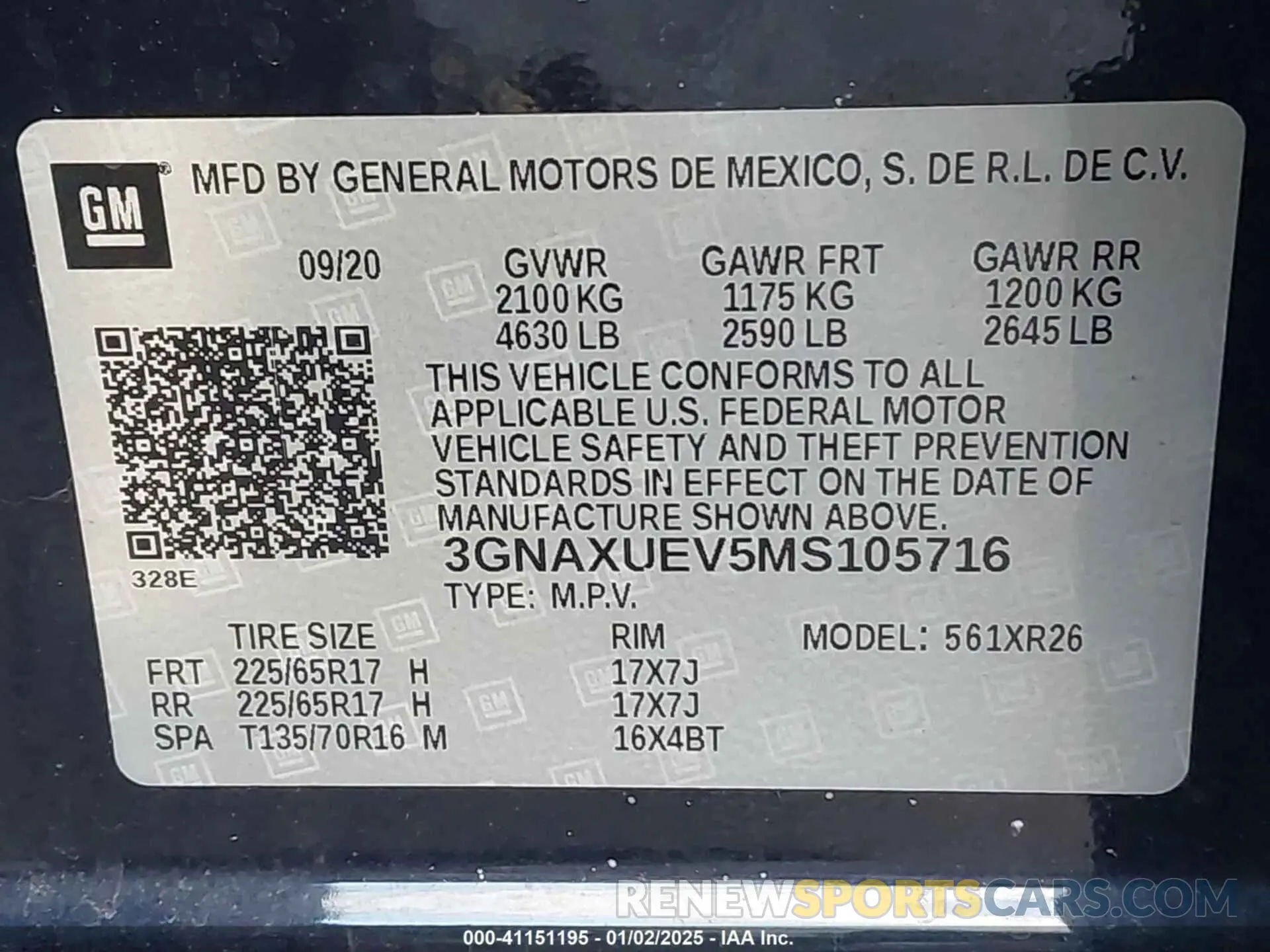 9 fotografías del automóvil dañado 3GNAXUEV5MS105716 CHEVROLET EQUINOX 2021