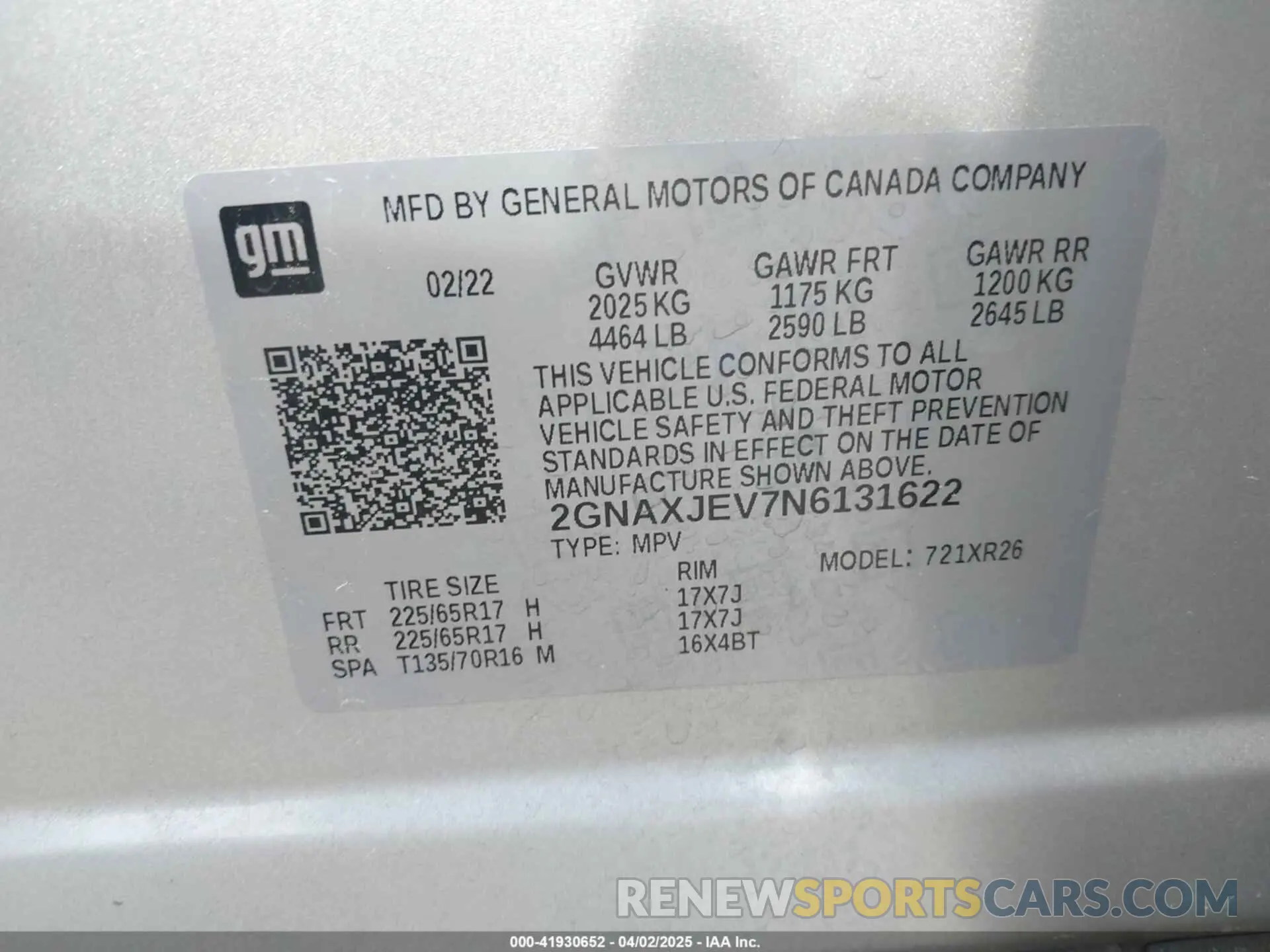 9 fotografías del automóvil dañado 02GNAXJEV7N613162 CHEVROLET EQUINOX 2022