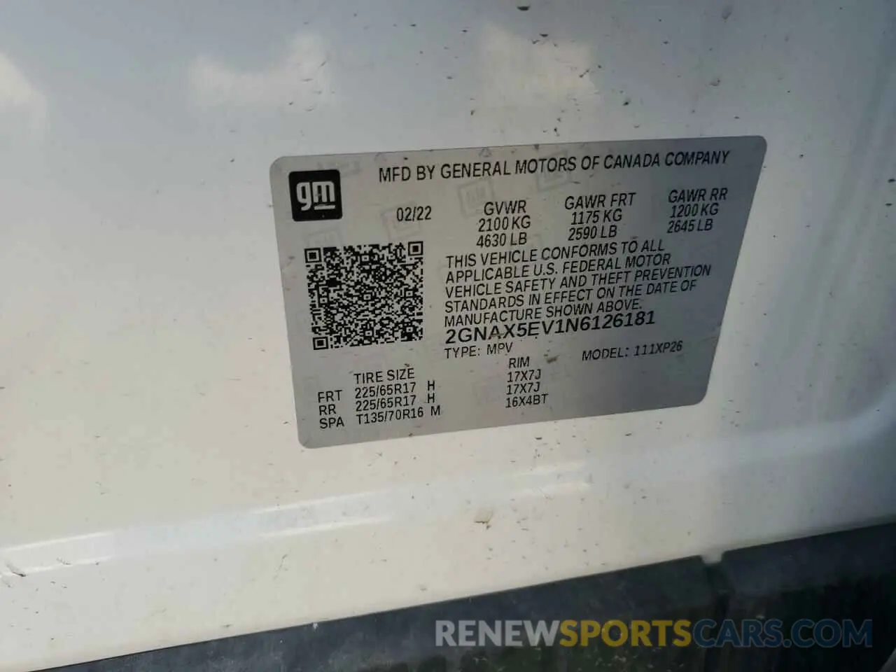 13 fotografías del automóvil dañado 2GNAX5EV1N6126181 CHEVROLET EQUINOX 2022