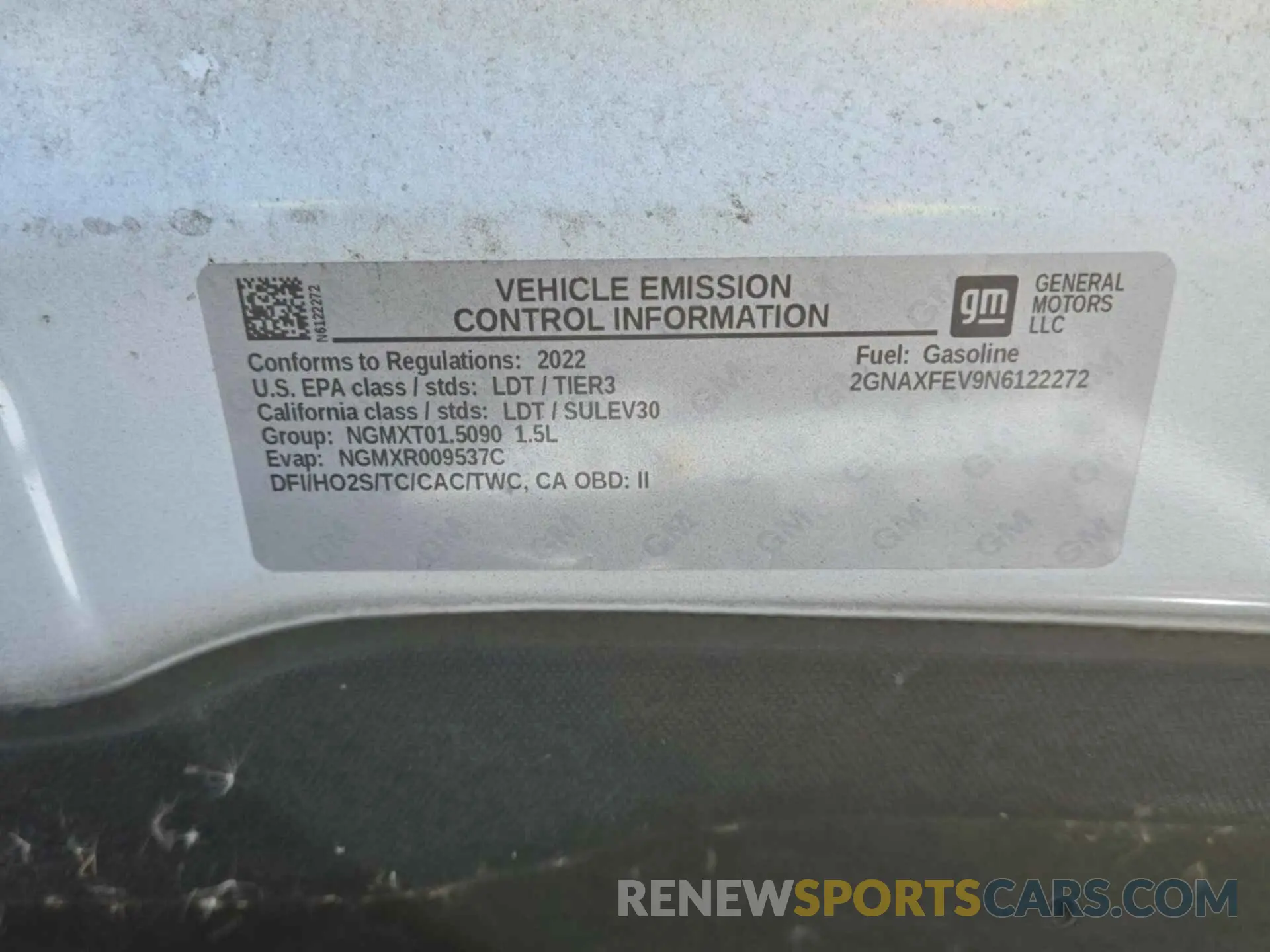 20 fotografías del automóvil dañado 2GNAXFEV9N6122272 CHEVROLET EQUINOX 2022