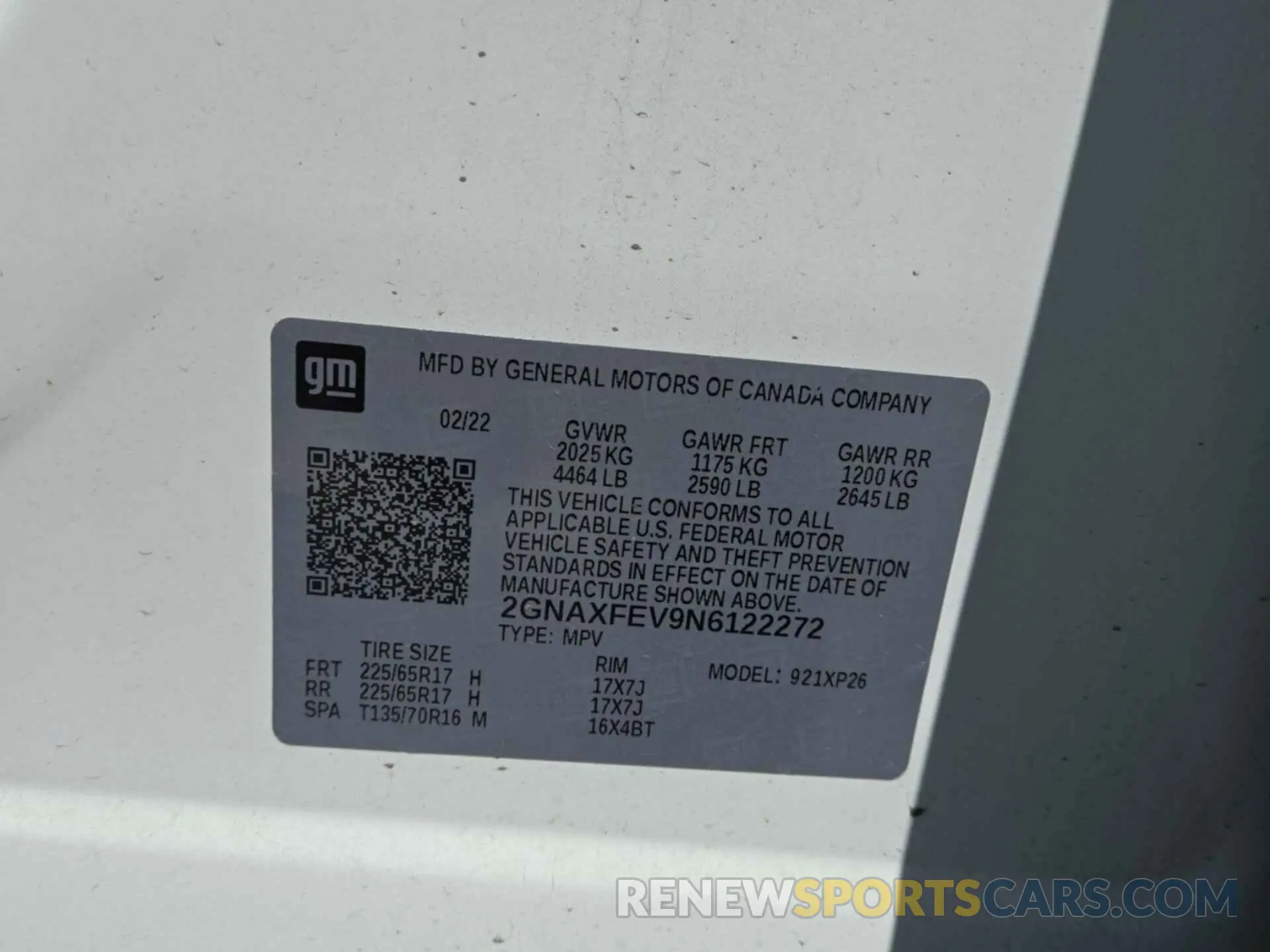 25 fotografías del automóvil dañado 2GNAXFEV9N6122272 CHEVROLET EQUINOX 2022