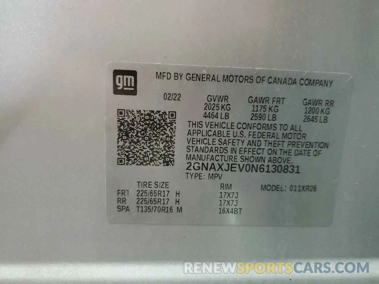 13 fotografías del automóvil dañado 2GNAXJEV0N6130831 CHEVROLET EQUINOX 2022