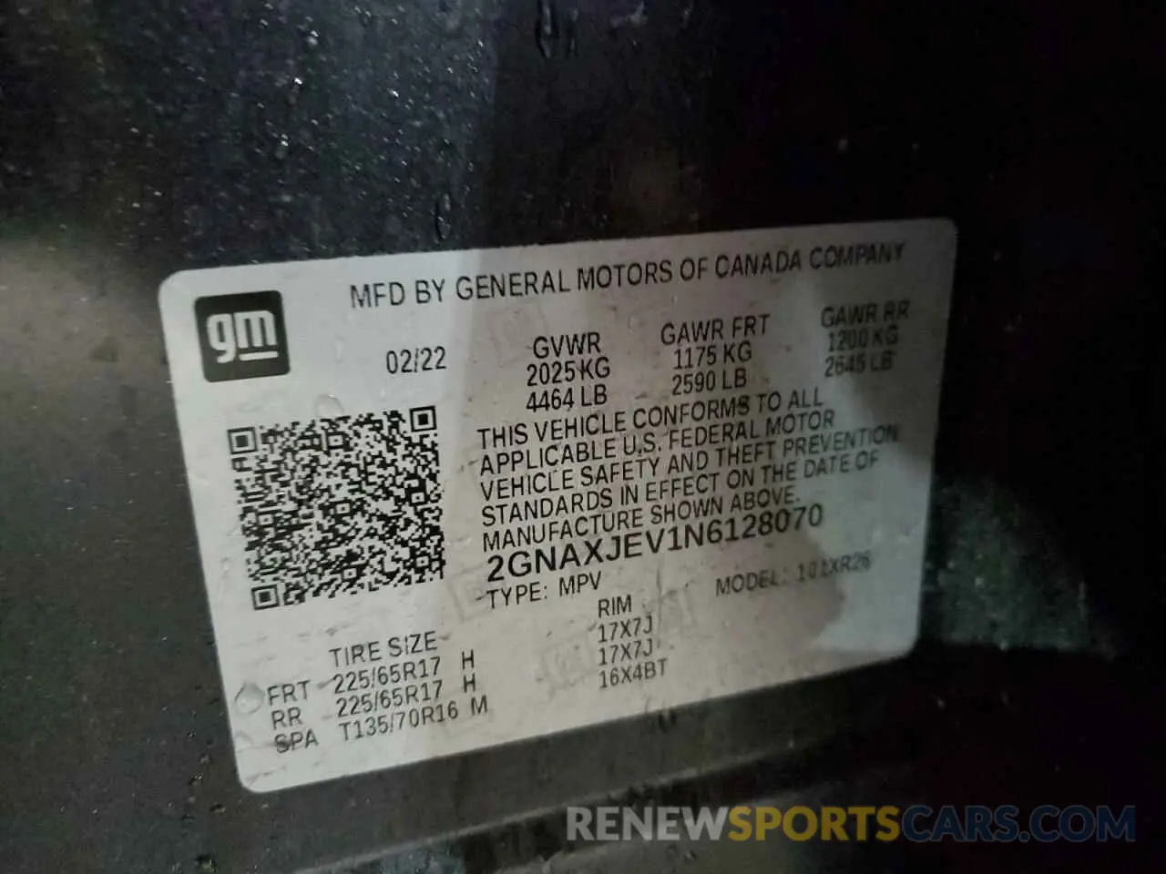 13 fotografías del automóvil dañado 2GNAXJEV1N6128070 CHEVROLET EQUINOX 2022
